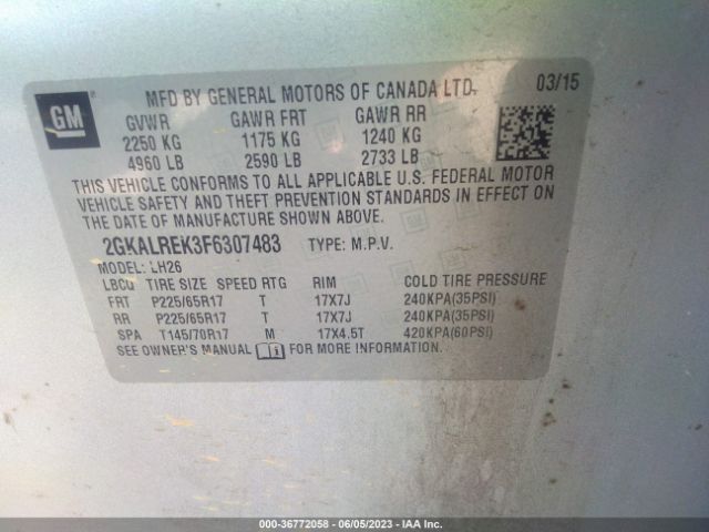 2GKALREK3F6307483 GMC Terrain Sle