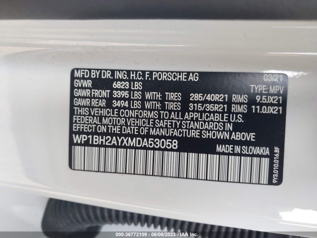 2021 PORSCHE CAYENNE WP1BH2AYXMDA53058 Photo 8
