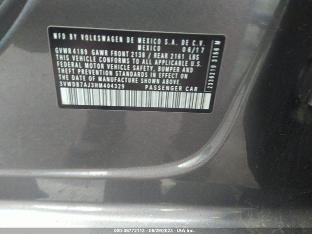 3VWDB7AJ3HM404329 Volkswagen Jetta 1.4t Se