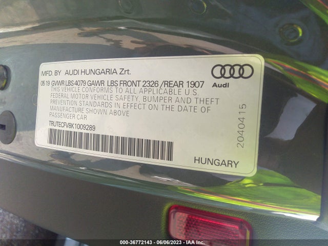 2019 Audi TT, VIN: TRUTECFV8K1009289