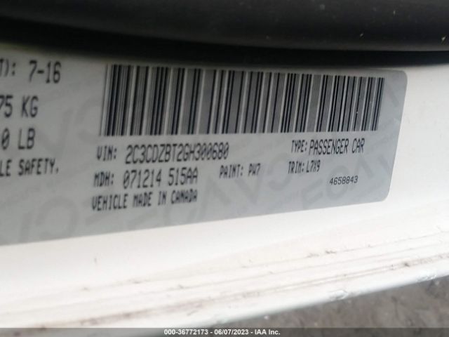 2C3CDZBT2GH300680 Dodge Challenger R/t