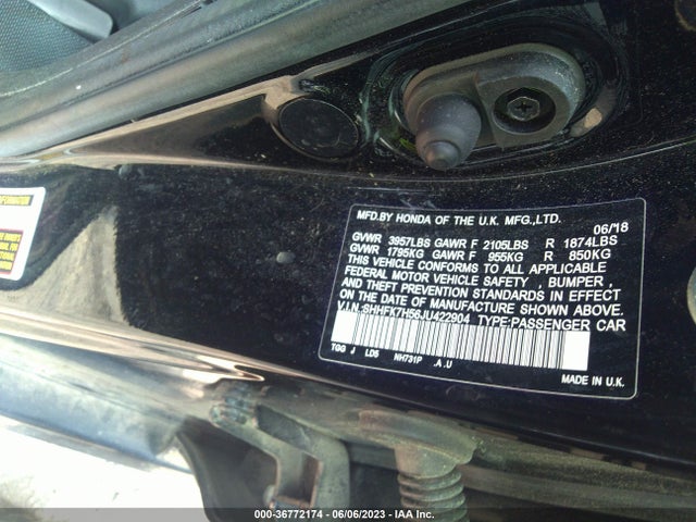 Honda Civic Hatchback Ex 2018 SHHFK7H56JU422904 Image 9
