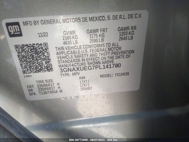 Chevrolet EQUINOX LT 2023 3GNAXUEG7PL141780 Image 9