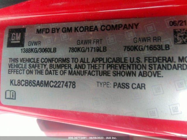 Chevrolet SPARK LS 2021 KL8CB6SA6MC227478 Image 9