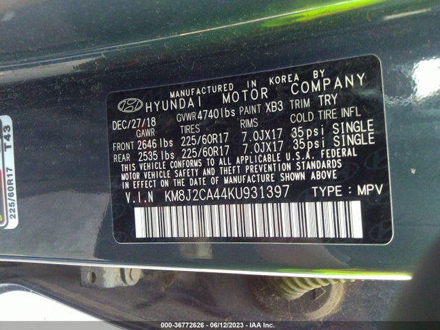 Hyundai TUCSON SE 2019 KM8J2CA44KU931397 Image 9