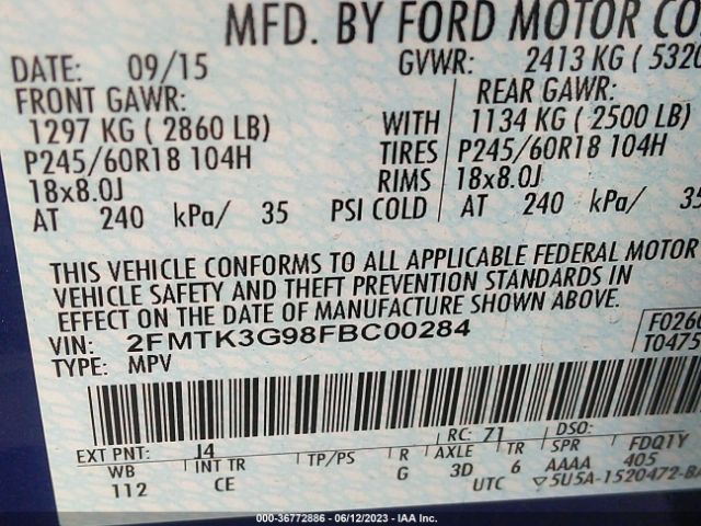 2FMTK3G98FBC00284 Ford EDGE SE