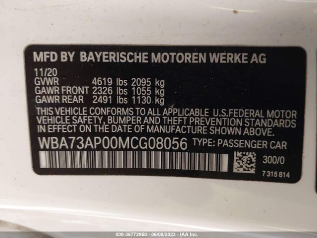 WBA73AP00MCG08056 BMW 4 Series 430i Xdrive