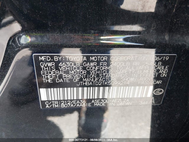 JTHBA1D21K5099214 Lexus Is Is 300