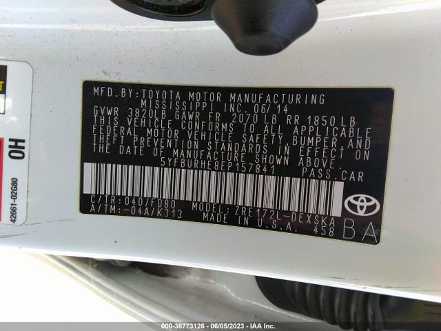 Toyota Corolla L/le/s/s Plus/le Plus 2014 5YFBURHE8EP157841 Image 10