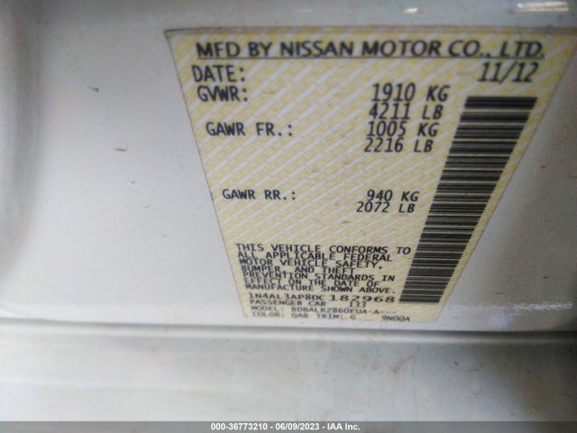2013 NISSAN ALTIMA 2.5 S VIN: 1N4AL3AP8DC182968