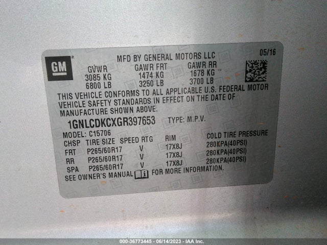 Chevrolet Tahoe Commercial 2016 1GNLCDKCXGR397653 Image 9