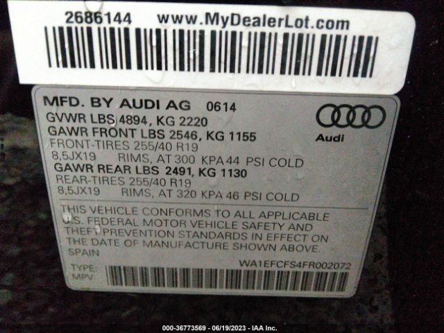 WA1EFCFS4FR002072 Audi Q3 2.0t Premium Plus