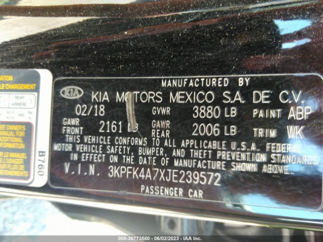 3KPFK4A7XJE239572 KIA FORTE LX