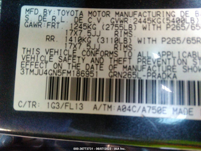Toyota Tacoma Prerunner 2015 3TMJU4GN5FM186951 Image 10
