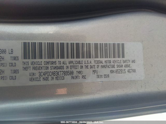 3C4PDCAB3KT789500 Dodge Journey Se Value Pkg