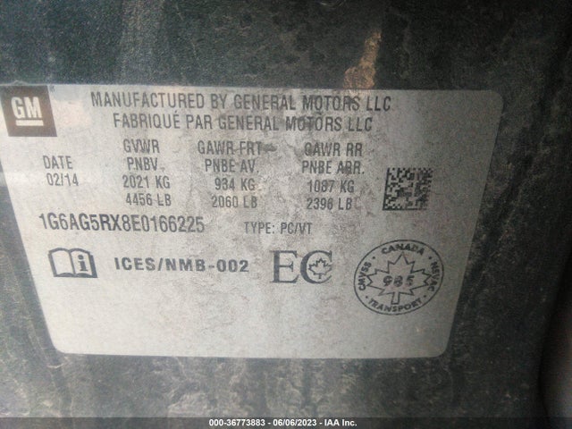 1G6AG5RX8E0166225 Cadillac Ats Standard Awd