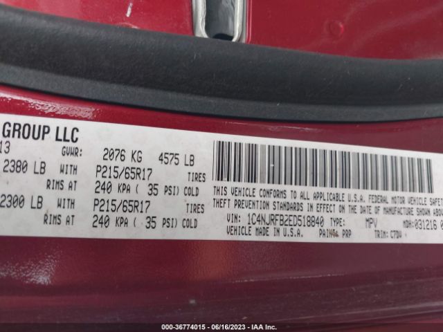 1C4NJRFB2ED518840 Jeep Patriot Latitude