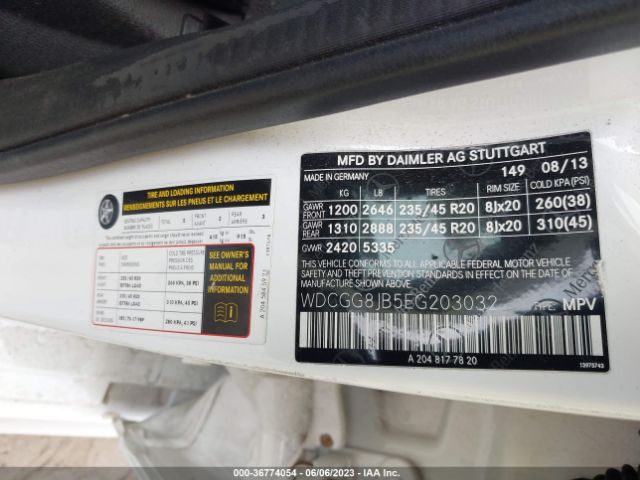 WDCGG8JB5EG203032 Mercedes-Benz Glk-class Glk 350