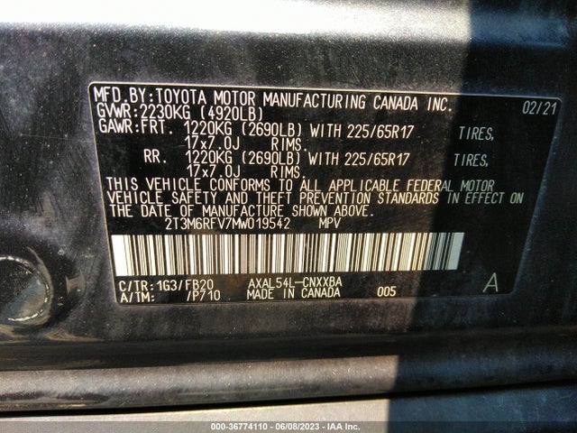 Toyota Rav4 Hybrid Le 2021 2T3M6RFV7MW019542 Image 10