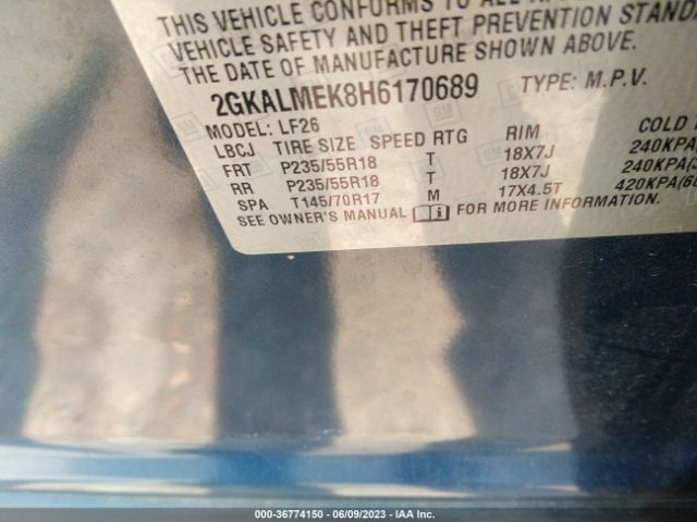 2GKALMEK8H6170689 GMC Terrain Sle