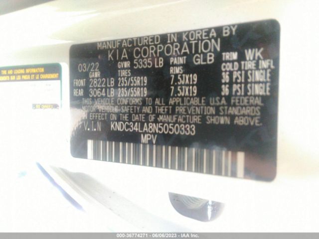 KNDC34LA8N5050333 KIA Ev6 Wind