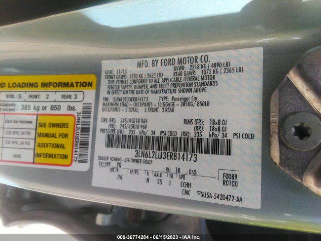 3LN6L2LU3ER814173 Lincoln MKZ HYBRID