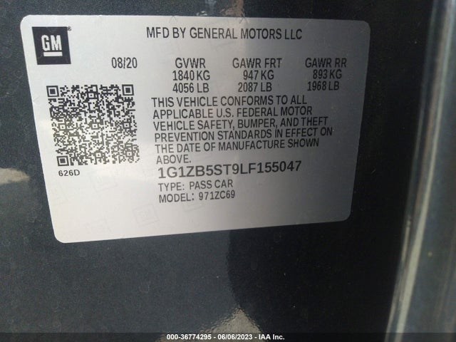 Chevrolet MALIBU LS 2020 1G1ZB5ST9LF155047 Image 9
