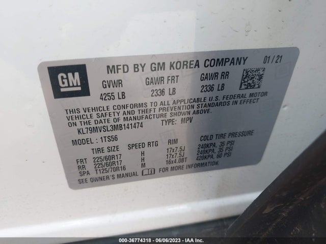 Chevrolet Trailblazer Activ 2021 KL79MVSL3MB141474 Image 9