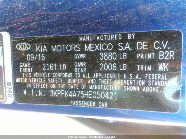3KPFK4A75HE050421 KIA FORTE LX