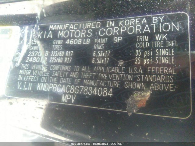 KNDPBCAC8G7834084 KIA Sportage Lx