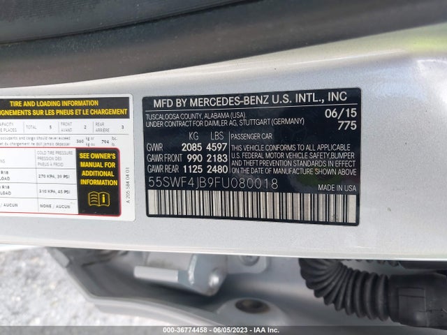 55SWF4JB9FU080018 Mercedes-Benz C-class C 300