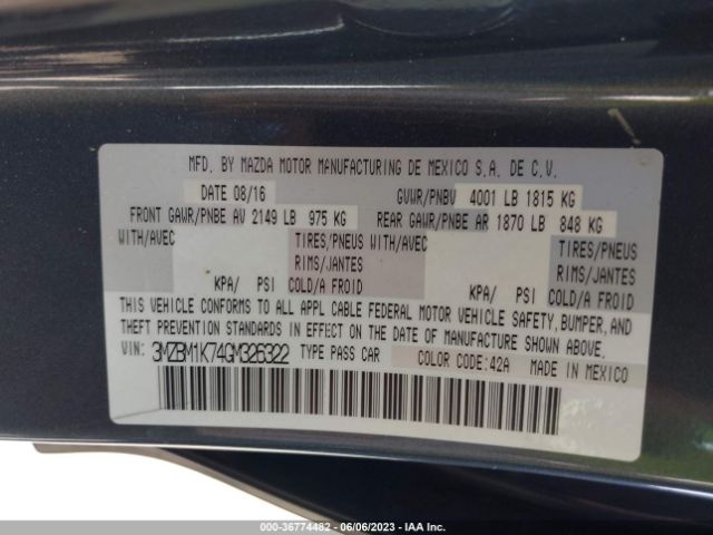 Mazda Mazda3 I Sport 2016 3MZBM1K74GM326322 Image 10