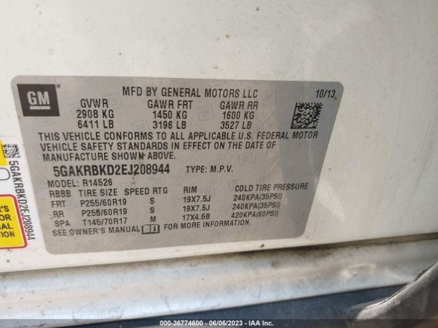 5GAKRBKD2EJ208944 Buick Enclave Leather