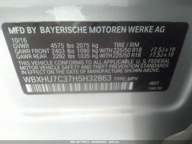 WBXHU7C37H5H32863 BMW X1 Sdrive28i