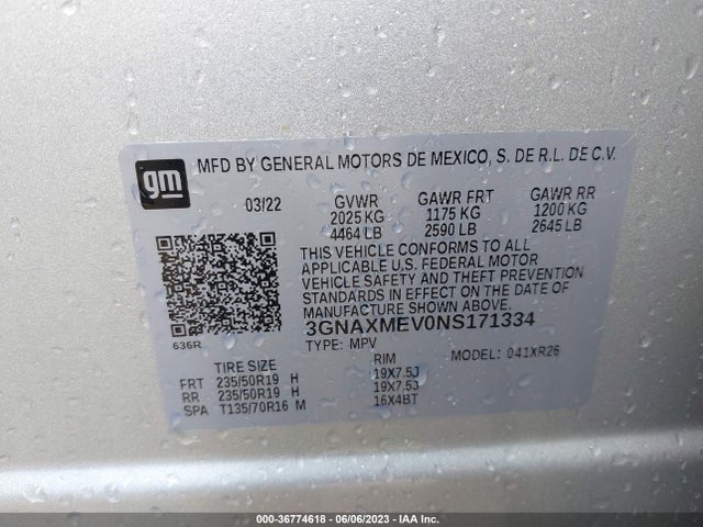 Chevrolet EQUINOX RS 2022 3GNAXMEV0NS171334 Image 9
