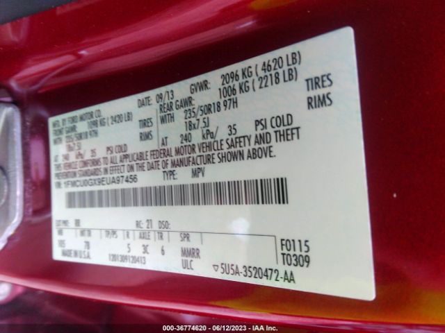 1FMCU0GX9EUA97456 Ford ESCAPE SE