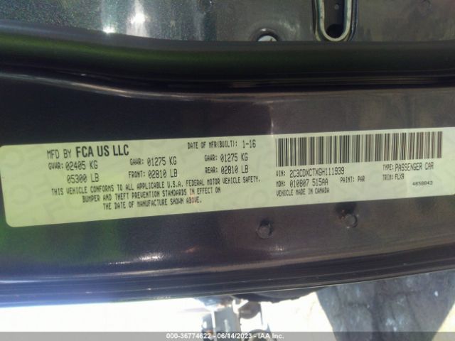2C3CDXCTXGH111939 Dodge Charger Road/track
