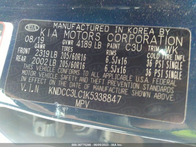 KNDCC3LC1K5338847 KIA NIRO EX