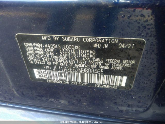 JF1VA2E62M9808465 Subaru Wrx Sti