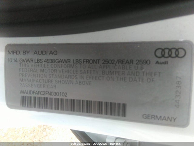 WAUDFAFC2FN030102 Audi A6 2.0t Premium Plus