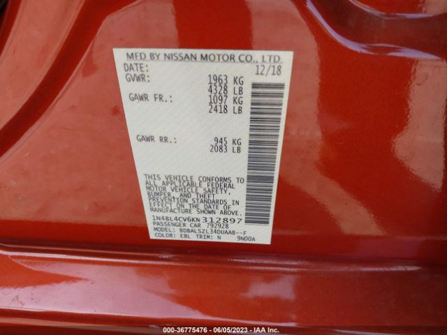 1N4BL4CV6KN312897 Nissan Altima 2.5 Sr