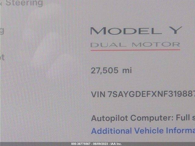 Tesla Model Y Performance 2022 7SAYGDEFXNF319887 Image 7