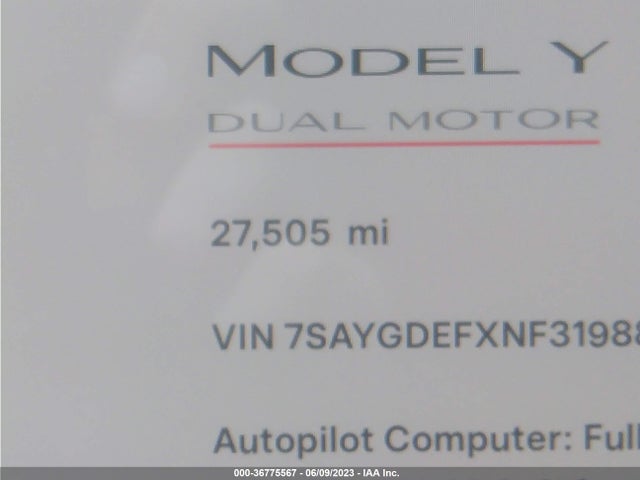 Tesla Model Y Performance 2022 7SAYGDEFXNF319887 Image 15