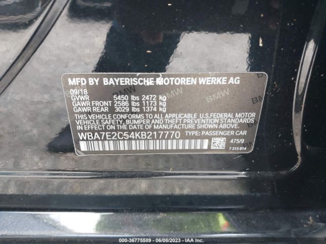 WBA7E2C54KB217770 BMW 7 Series 740i