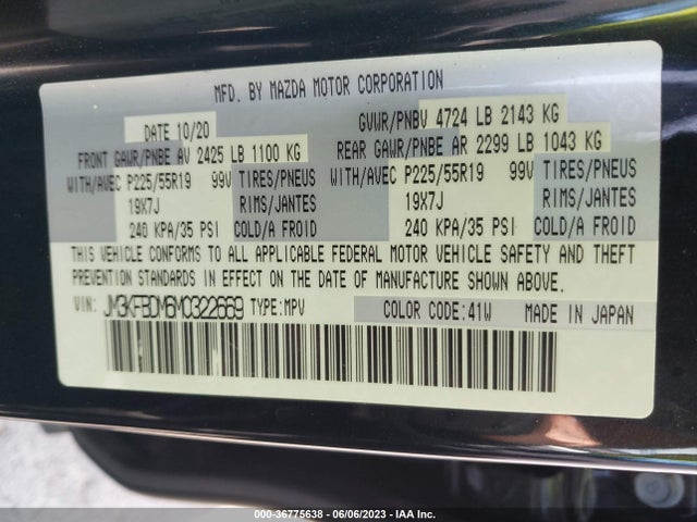 Mazda Cx-5 Grand Touring 2021 JM3KFBDM6M0322669 Image 9