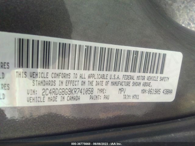 2C4RDGBG9KR741058 Dodge Grand Caravan Se