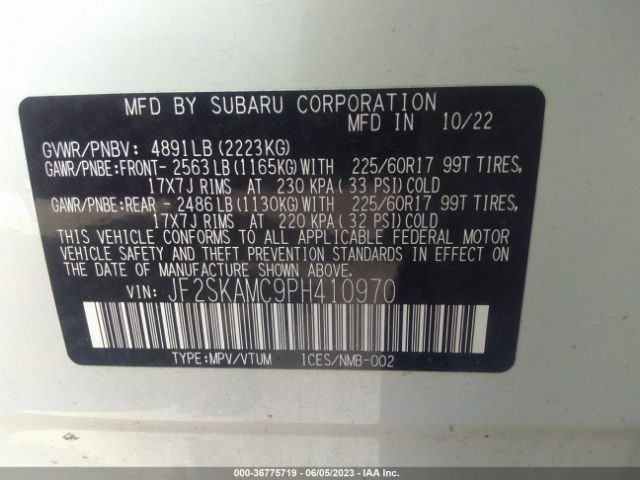 JF2SKAMC9PH410970 Subaru Forester Wilderness