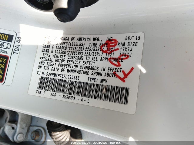 Honda Cr-v Ex-l 2015 5J6RM4H76FL090566 Image 11