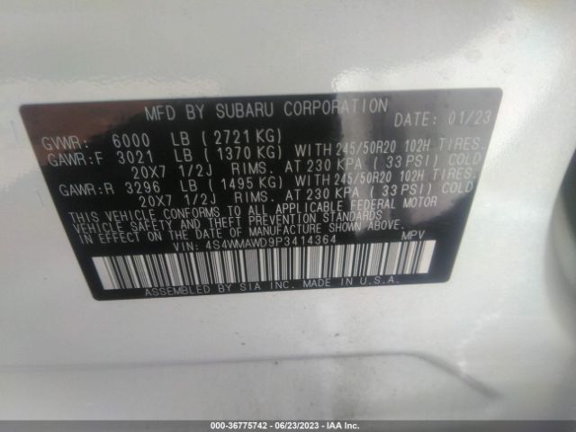 4S4WMAWD9P3414364 Subaru Ascent Touring