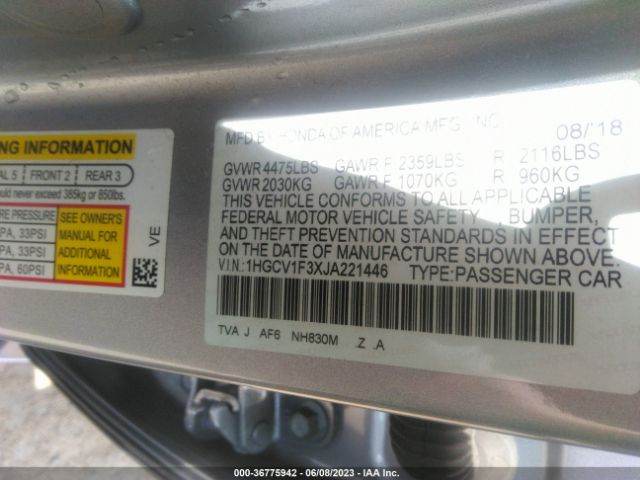 Honda Accord Sedan Sport 1.5t 2018 1HGCV1F3XJA221446 Image 10